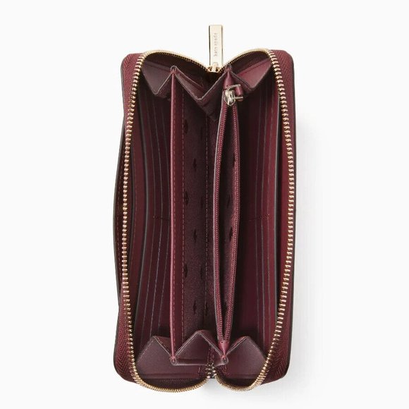 Kate Spade Women Large Continental Wallet Deep Berry Multi, NWT - Picture 5 of 7